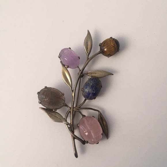 Walter Lampl Sterling Silver Carved Flower Brooch - Picture 2 of 8